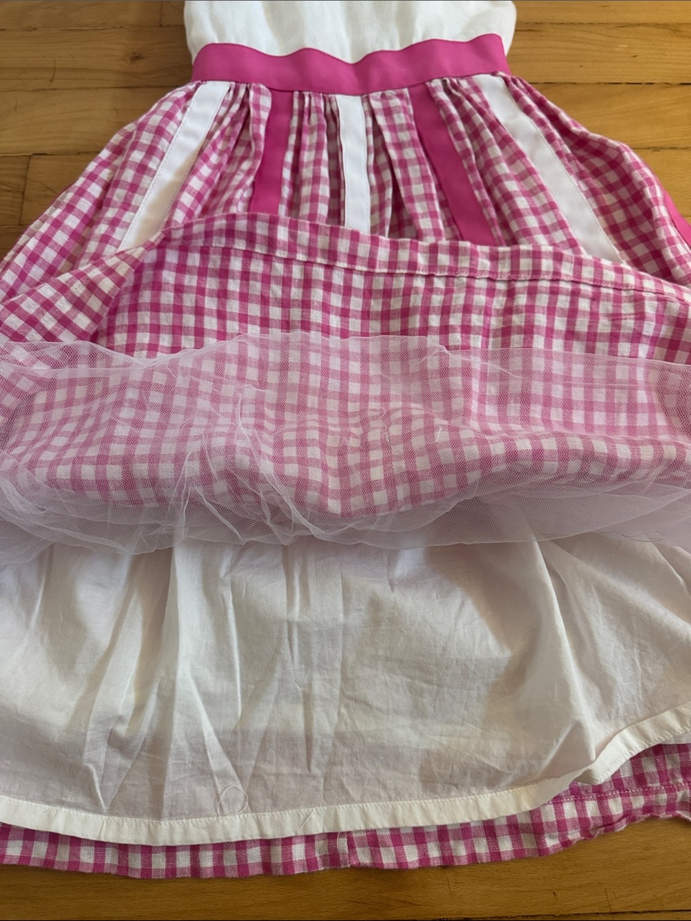 Vintage Children's Place White & Pink Gingham Ribbon Sundress Size 6 - Picture 3 of 4